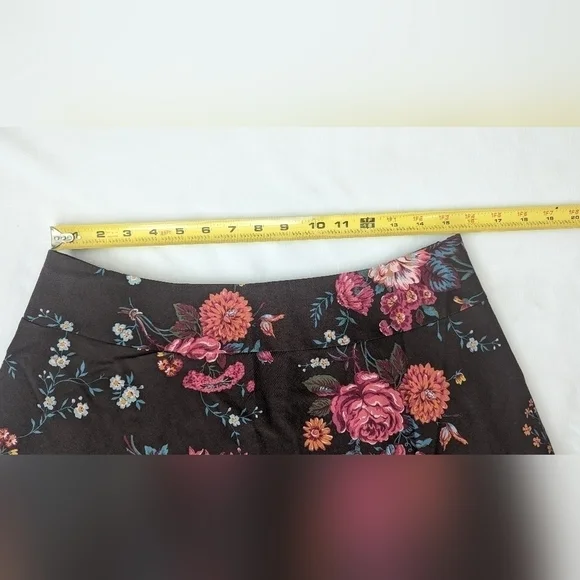 Pendleton Skirt Silk Wool  Floral midi skirt brown lined Size 14 - Picture 12 of 14